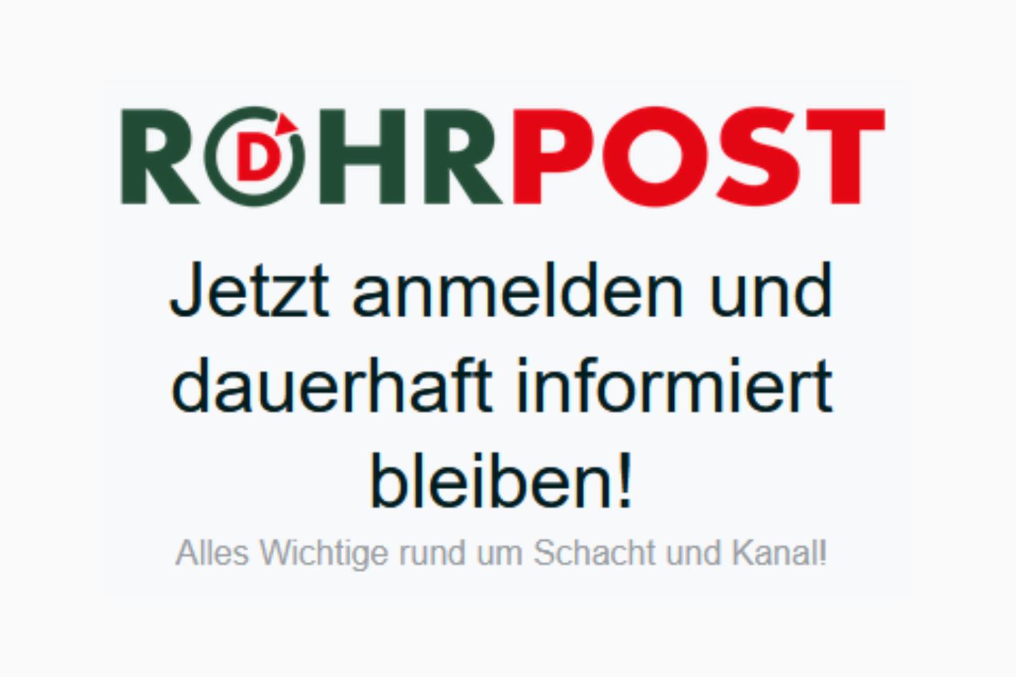 Logo der Röhrpost mit Slogan zur Anmeldung für Schach- und Kanalinformationen auf weißem Hintergrund.