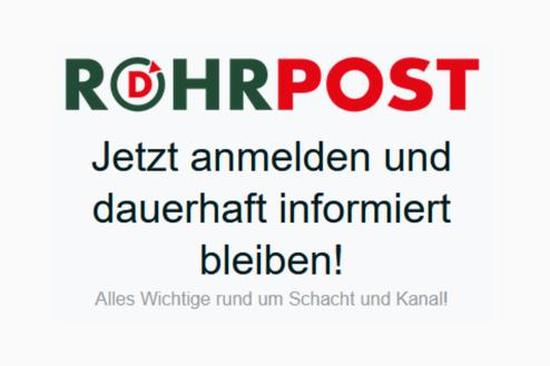 Logo der Röhrpost mit Slogan zur Anmeldung für Schach- und Kanalinformationen auf weißem Hintergrund.