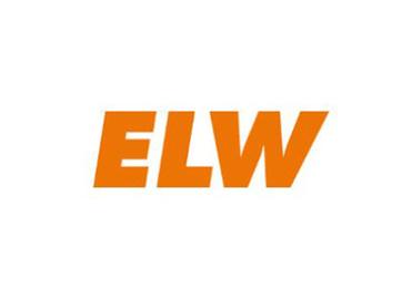 Logo in orange mit den Buchstaben "ELW" in moderner Schriftart auf weißem Hintergrund.