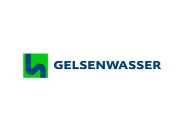 Logo der Gelsenwasser AG, bestehend aus einem grünen Quadrat und blauer Schrift.