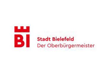 Logo der Stadt Bielefeld mit Text "Der Oberbürgermeister" und den Buchstaben "BI" in rot.